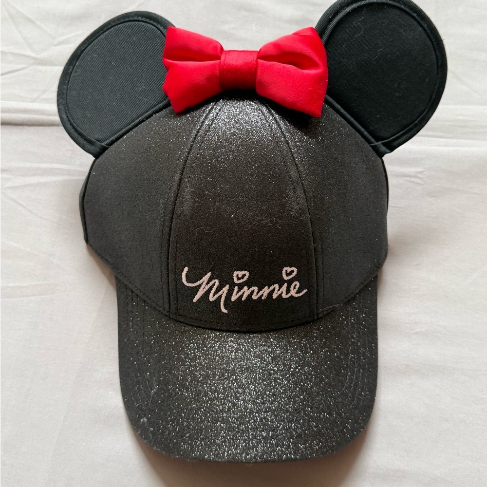 Disney Parks Women's Minnie Mouse‎ Black Shimmer Cap